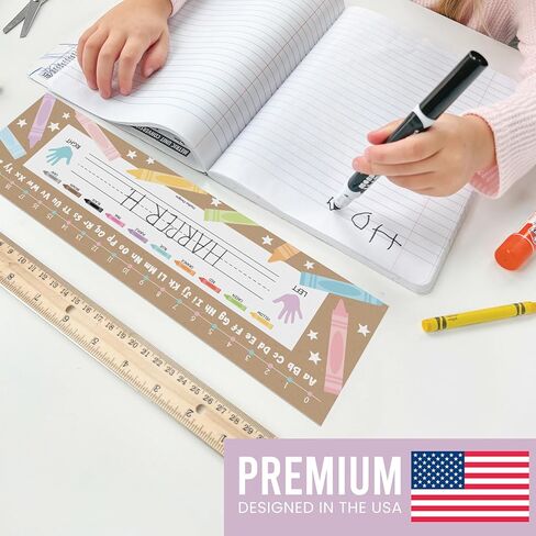 Hadley Designs Desk Name Tags for Classroom –36 Student Name Tags for Desks, 14.5x4.5 Name Plates for Classroom Decor, Teacher Supplies Kraft Nametags, 1st-3rd Grade Kindergarten Preschool Must Haves in Kuwait