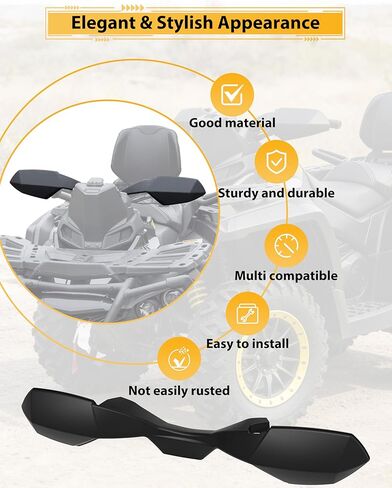 واقي لليد منحرف الرياح متوافق مع ملحقات Can-Am Outlander MAX Renegade لعام 2006-2023، مجموعة عاكس الهواء لحراس اليد البلاستيكية (قطعة واحدة، استبدال #709400822) in Kuwait