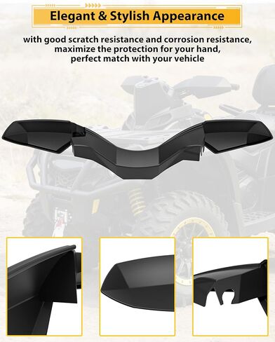 واقي لليد منحرف الرياح متوافق مع ملحقات Can-Am Outlander MAX Renegade لعام 2006-2023، مجموعة عاكس الهواء لحراس اليد البلاستيكية (قطعة واحدة، استبدال #709400822) in Kuwait