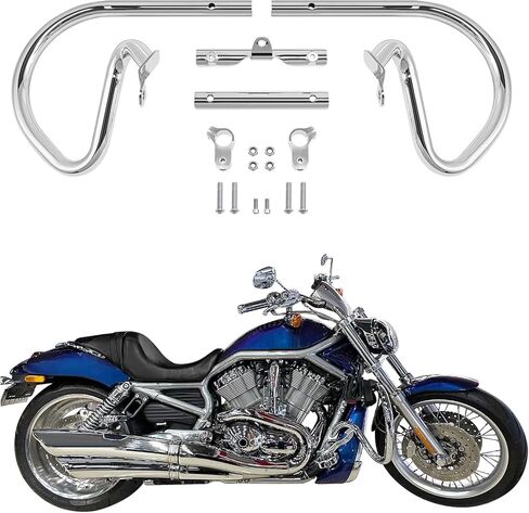 SLMOTO 1 1/4" Engine Guard Crash Highway Bar Fit for Harley V-Rod 02-Up VRSC Muscle Special Vrod Regulator Cover P/N 74496-03 and 74497-03 or with VRSCSE Chin Fairing in Kuwait