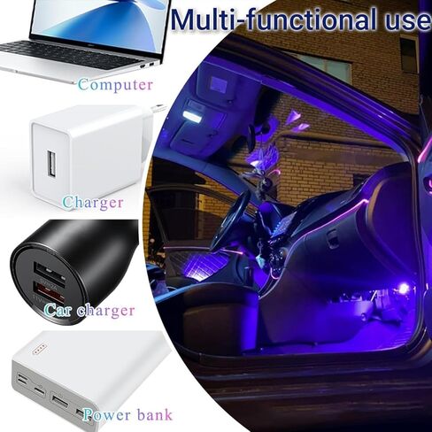 جهاز عرض ضوء ليلي USB ستار، جهاز عرض محمول يعمل بالصوت وقابل للتعديل، مصباح جو داخلي تلقائي لسقف السيارة وغرفة النوم، أسود in Kuwait