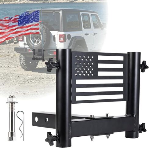 (2026 New) US Flag Hitch Mount Flagpole Holder Flagpole Hitch Flag Pole Universal Flag Hitch Mount for All 2“ Receiver, Fit for Jeep SUV RV Pickup Truck Camper Trailer in Kuwait