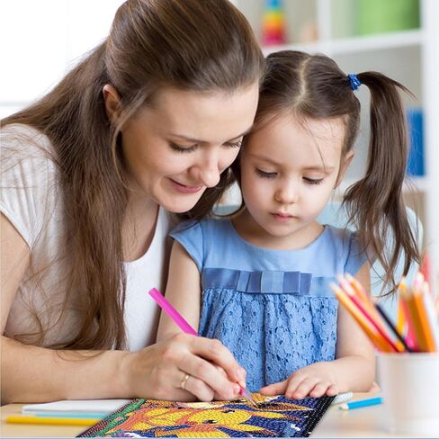 LWZAYS 4 حزمة 5D مجموعات الرسم الماس الكرتون للأطفال المبتدئين، طقم الفن الماسي للأطفال الذين تتراوح أعمارهم بين 8-12، فسيفساء DIY الحفر الكامل جولة جوهرة كبيرة الفن للطفل، ديكور جدار المنزل 6X6 بوصة in Kuwait