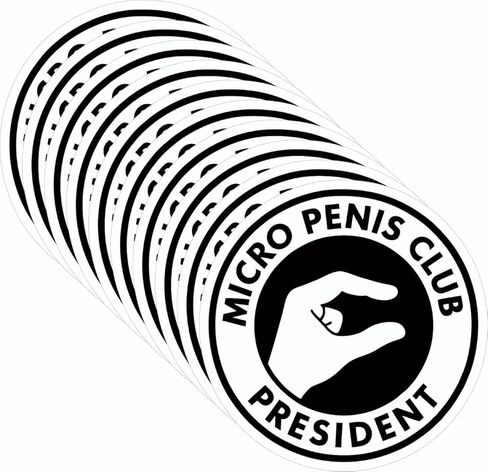 Micropenis Club President Sticker, Funny Prank Sticker for Men, Vinyl Waterproof, 5in - Sticker for Car Bumper, Truck, Cooler Box Decal Wall in Kuwait