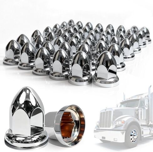 20 Pcs 33mm Lug Nut Covers for Semi Trucks, 2-1/2" ABS Chrome Anti-Rust Lugnut Covers, Push-On Design for International Semi Truck Accessories in Kuwait
