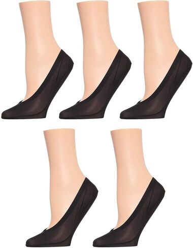 MeMoi Women's 5 Pair Pack Cotton Blend Fine Edge No Show Liner Socks in Saudi Arabia