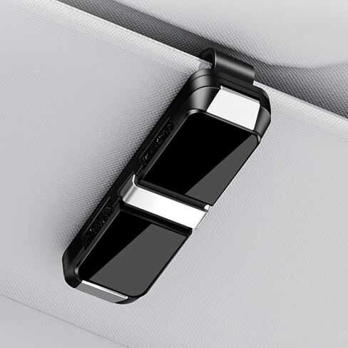 Sunglass Holder for Car Visor Clip, Push-Button Opening Car Sunglass Holder, Visor Sunglasses Holder Clip, Fits Cars, Trucks, SUVs and More (Black) in Saudi Arabia