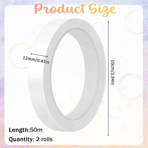 Clear Floral Tape, 2 Pcs 1/2" Wide 164 Ft Waterproof Flower Tape for Bouquets Thin Florist Tape Floral Arrangements Supplies for Bouquets, Vase, Binding Fresh Flower, Corsages, DIY Crafts Decorations in Kuwait