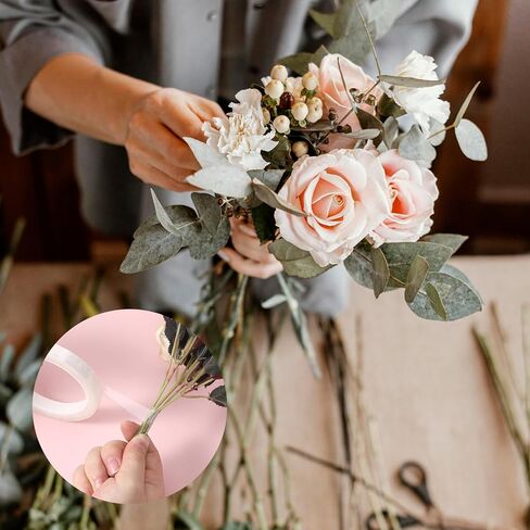 Clear Floral Tape, 2 Pcs 1/2" Wide 164 Ft Waterproof Flower Tape for Bouquets Thin Florist Tape Floral Arrangements Supplies for Bouquets, Vase, Binding Fresh Flower, Corsages, DIY Crafts Decorations in Kuwait