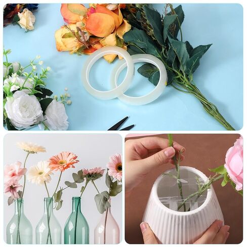 Clear Floral Tape, 2 Pcs 1/2" Wide 164 Ft Waterproof Flower Tape for Bouquets Thin Florist Tape Floral Arrangements Supplies for Bouquets, Vase, Binding Fresh Flower, Corsages, DIY Crafts Decorations in Kuwait