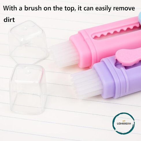 Soft Cute Erasers Push Pull Large Pencil Eraser with Clean up Brush Cute Erasers Pencil Eraser with 1 Refill Eraser for Students Kids, School Office Home Supplies in Kuwait