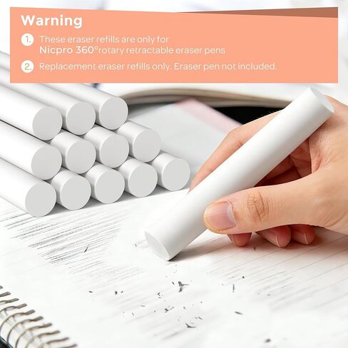 Nicpro 12 Pack TPE Rotary Retractable Pen Eraser Refills, 4PCS 0.9mm Pastel Drafting Pencils with 4 Tube HB Lead Refills in Kuwait