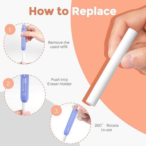 Nicpro 12 Pack TPE Rotary Retractable Pen Eraser Refills, 4PCS 0.9mm Pastel Drafting Pencils with 4 Tube HB Lead Refills in Kuwait