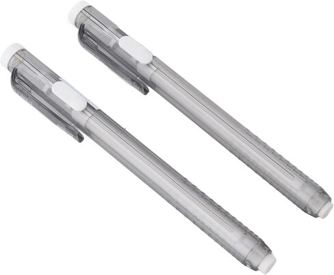 Retractable Mechanical Eraser Pen, 2 Eraser Pens with 10 Refills, Lightweight Portable for School, Office, Home & Classroom Drawing Writing in Kuwait