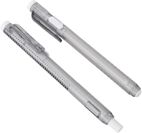 Retractable Mechanical Eraser Pen, 2 Eraser Pens with 10 Refills, Lightweight Portable for School, Office, Home & Classroom Drawing Writing in Kuwait