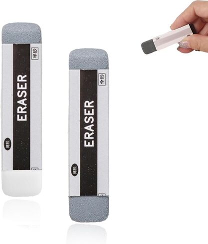 Natural Rubber Eraser - TRACOMPAN Professional 2Pcs Set Ink Erasers for Pencils, Ballpoint & Neutral Pens | Rubbers Eraser for Office & School Supplies (1 Full Sand and 1 Half Sand) in Kuwait
