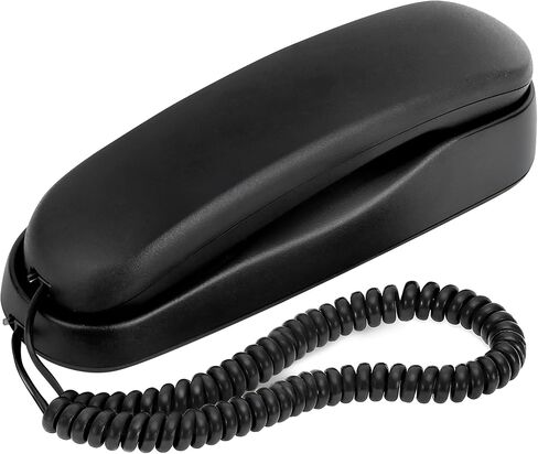 Uvital Corded Phones for Landline, Black Wall-Mount Telephones for Landline Phone with Ringer Volume Control, Use for Home or Office, No Power Required, Emergency Telephone in Saudi Arabia