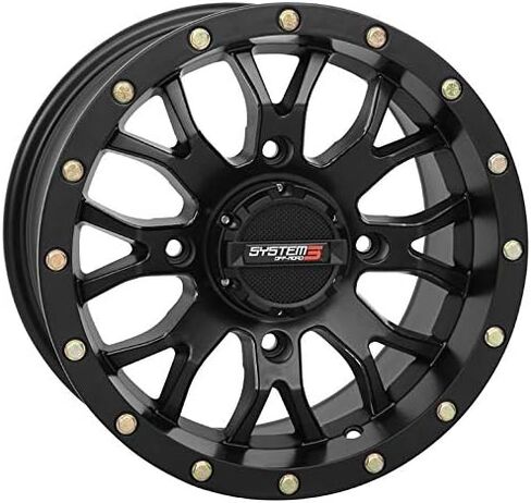 الحزمة - 9 عناصر: عجلات System 3 ST-3 باللون الأسود مقاس 15 بوصة وإطارات XTR370 مقاس 35 بوصة [4 × 156 نمط مسمار 12 مم × 1.25 مجموعة العروة] in Kuwait