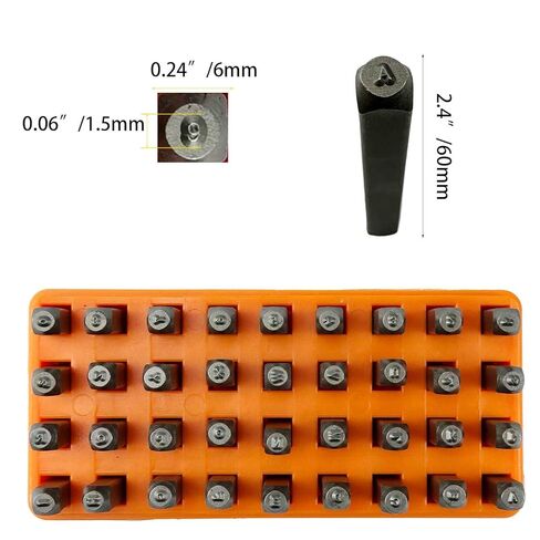 36Pcs 1/16" (1.5mm) Metal Stamping Kit, Alloy Steel Letter and Number Punch Set (A-Z, 0-9, &) with Case for Jewelry Making, Leather & Wood (1/16" (1.5mm)) in Kuwait