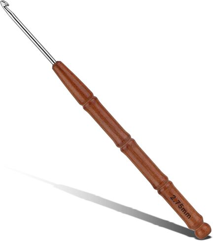 خطاف كروشيه 0.5 مم من Wuadua، خطاف كروشيه مريح بمقبض خشبي، إبرة كروشيه لالتهاب المفاصل، مثالي لخيط الدانتيل، مثالي للأشياء الحساسة المصغرة in Kuwait