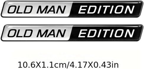 2pcs Old Man Edition Emblems Resin Sticker Badge Decal Car Truck Replacement Compatible Decoration with Universal Vehicle, Truck, SUV, Decal Sticker 4.17 inch Long in Kuwait
