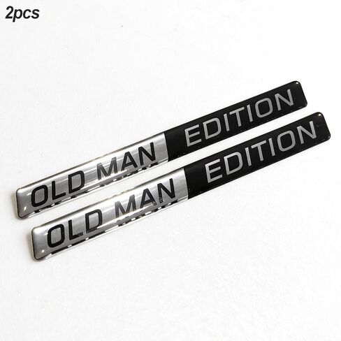 2pcs Old Man Edition Emblems Resin Sticker Badge Decal Car Truck Replacement Compatible Decoration with Universal Vehicle, Truck, SUV, Decal Sticker 4.17 inch Long in Kuwait