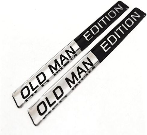 2pcs Old Man Edition Emblems Resin Sticker Badge Decal Car Truck Replacement Compatible Decoration with Universal Vehicle, Truck, SUV, Decal Sticker 4.17 inch Long in Kuwait