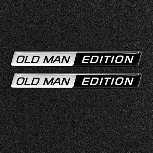 2pcs Old Man Edition Emblems Resin Sticker Badge Decal Car Truck Replacement Compatible Decoration with Universal Vehicle, Truck, SUV, Decal Sticker 4.17 inch Long in Kuwait