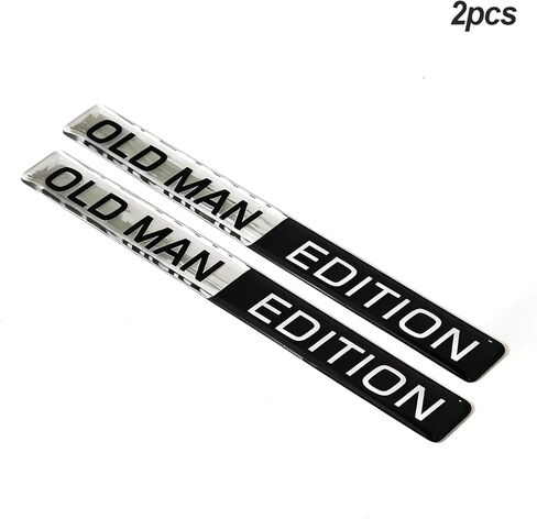 2pcs Old Man Edition Emblems Resin Sticker Badge Decal Car Truck Replacement Compatible Decoration with Universal Vehicle, Truck, SUV, Decal Sticker 4.17 inch Long in Kuwait
