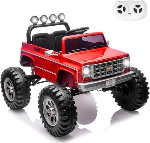 24V Ride on Car, Licensed Cheyenne Truck w/2X200W Motor, Remote Control, Decoration Streamer, 24 Volt Ride on Toys Power Big Wheels for Big Kids,Black in Kuwait