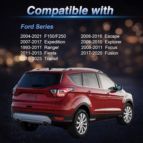 مقبس ضوء لوحة الترخيص الخلفي مع سلك ضفيرة ومصابيح متوافق مع Ford F150/F250 2004-2021 Escape Expedition Explorer Ranger Focus Fiesta Fusion Transit استبدال # F81Z-13411-AA 1U2Z-14S411-BEA in Kuwait