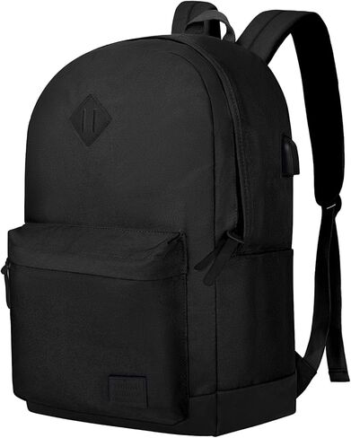 Goloni Backpack for Men Women,Travel Laptop Backpack, Water Resistant 17.3 Inch USB Charging Backpack, Large Capacity Work Commute Bag,All Black in Kuwait