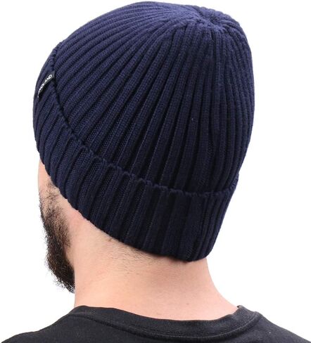 CAMOLAND Men's Fleece Wool Cable Knit Winter Beanie Hat in Saudi Arabia