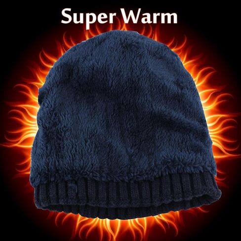 CAMOLAND Men's Fleece Wool Cable Knit Winter Beanie Hat in Saudi Arabia