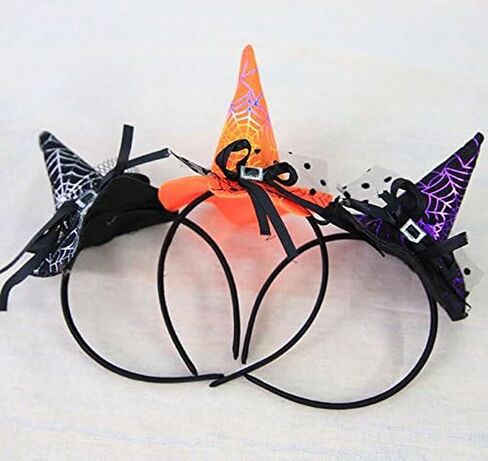 Sheliky Halloween Witch Hat Headband for Halloween Dress Party Supplies Spiderweb Hairband عيد الميلاد كرنفال تنكر in Kuwait