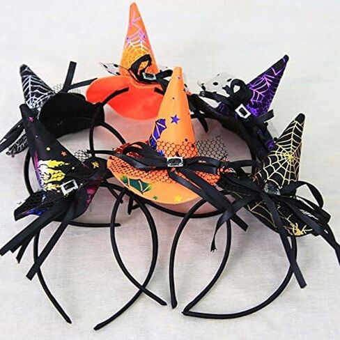 Sheliky Halloween Witch Hat Headband for Halloween Dress Party Supplies Spiderweb Hairband عيد الميلاد كرنفال تنكر in Kuwait