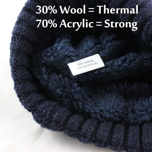 CAMOLAND Men's Fleece Wool Cable Knit Winter Beanie Hat in Saudi Arabia