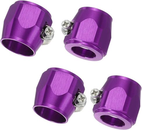 HARFINGTON 4pcs 8AN Hose Finisher Clamp Aluminium Hex Car Hose Finisher Flexible Pipe Clamps with Screw Band for Fuel Gas Oil Air Water Tube, Black in Kuwait