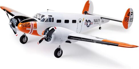 E-flite RC طائرة Beechcraft D18/RC-45J 1.5m BNF Basic (جهاز الإرسال والبطارية والشاحن غير متضمن) مع AS3X+ وآمنة، EFL-3726 in Kuwait