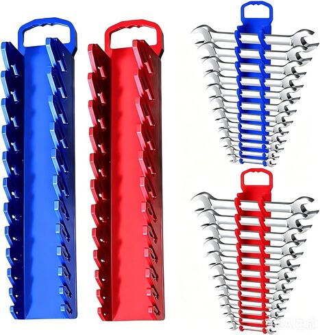 Magnetic Socket Organizer Set, 8PCS Socket Holder Organizer with 6 Socket Trays & 2 Wrench Racks, 1/4", 3/8", 1/2" Metric & SAE Tool Box Organizer for Garage, Toolbox, (Socket, Wrench not Included) in Kuwait