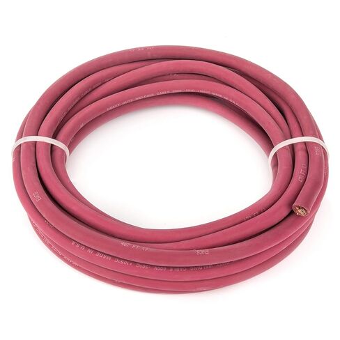 EWCS 2 Gauge Premium Extra Flexible Welding Cable 600 Volt - Red - 25 Feet - Made in The USA in Saudi Arabia