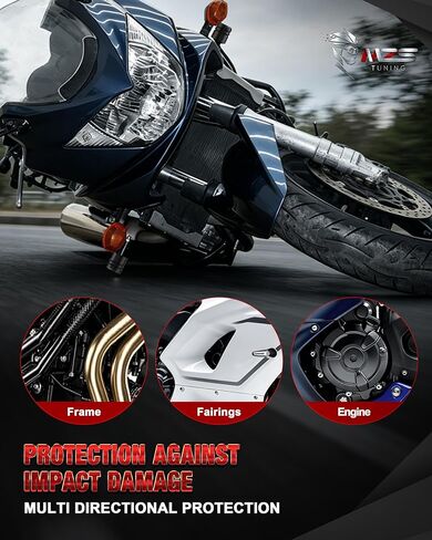 MZS Motorcycle Frame Sliders Compatible with CB500F CB500X 2013-2025 / NX500 2024-2025, Falling Crash Protector Guards Engine Fairing Protection No Cut Kits Black in Kuwait