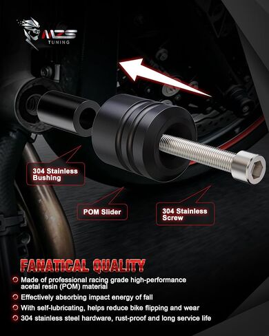 MZS Motorcycle Frame Sliders Compatible with CB500F CB500X 2013-2025 / NX500 2024-2025, Falling Crash Protector Guards Engine Fairing Protection No Cut Kits Black in Kuwait