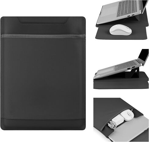 حقيبة جلدية للكمبيوتر المحمول HoYiXi مقاس 13.6 بوصة مع حامل متوافقة مع MacBook Pro 14/MacBook Air 13(M1 M2)/ASUS Vivobook 14/Dell XPS 13/ASUS Acer Matebook 13 14 بوصة، حقيبة كمبيوتر محمول، in Kuwait