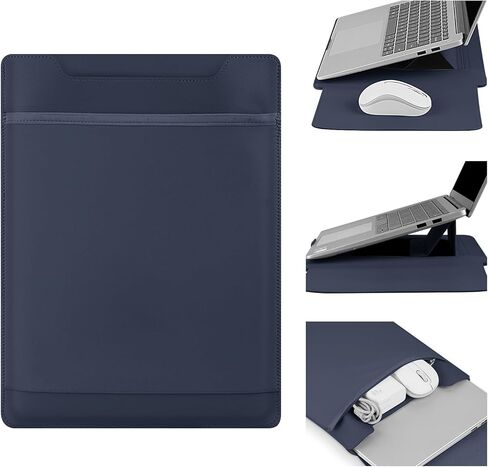 حقيبة جلدية للكمبيوتر المحمول HoYiXi مقاس 13.6 بوصة مع حامل متوافقة مع MacBook Pro 14/MacBook Air 13(M1 M2)/ASUS Vivobook 14/Dell XPS 13/ASUS Acer Matebook 13 14 بوصة، حقيبة كمبيوتر محمول، in Kuwait