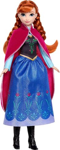 Mattel Disney Frozen Anna Fashion Doll in Sparkling Removable Dress, Cape & Boots and Braided Hair, Posable & Collectible, Inspired by Movie in Kuwait