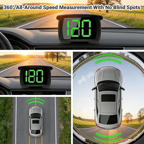 عداد سرعة GPS رقمي ميل في الساعة، شاشة عرض رأسية مع خط LED كبير، عداد سرعة HUD للتوصيل والتشغيل لسيارة شاحنة دراجة نارية عربة جولف مع كابل USB وشحن in Kuwait
