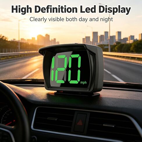 عداد سرعة GPS رقمي ميل في الساعة، شاشة عرض رأسية مع خط LED كبير، عداد سرعة HUD للتوصيل والتشغيل لسيارة شاحنة دراجة نارية عربة جولف مع كابل USB وشحن in Kuwait