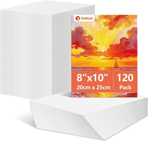 لوحات قماش Zhithink للرسم 120 حزمة 8x10 لوحات قماشية قطنية خالية من الأحماض للزيت وطلاء الأكريليك والغواش وتمبرا in Kuwait