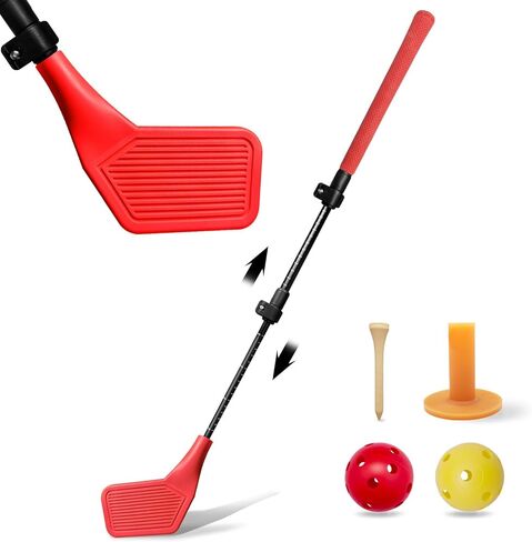 wootfairy Kids Golf Club Set: Blue Plastic Adjustable Length with Oversized Club Head - Left Right Hand Universal Fun Game Gifts for Family Junior in Backyard Outdoor Yard Lawn Beach in Kuwait